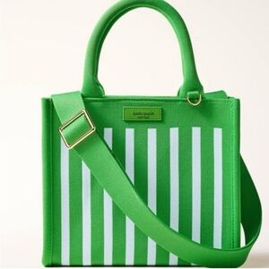 Kate Spade x Target Green and Blue Stripe Knit Crossbody Satchel